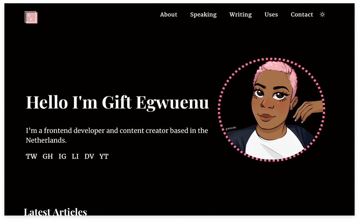 Web Developer Portfolio by Gift Egwuenu