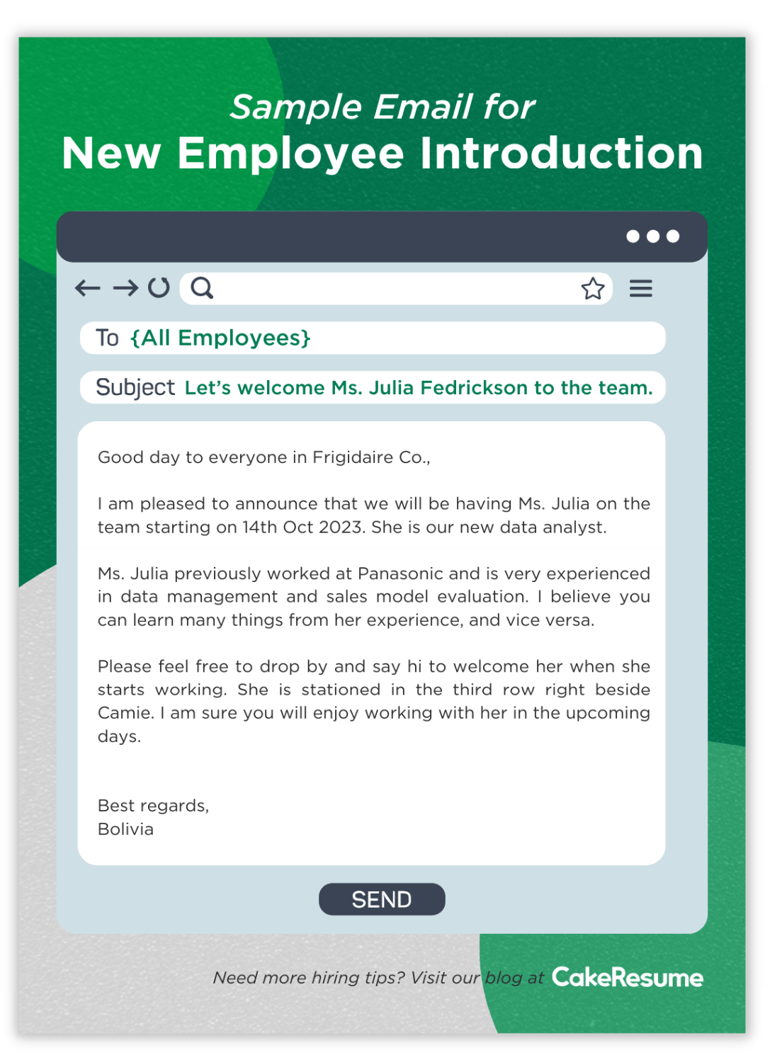 employee introduction sample email