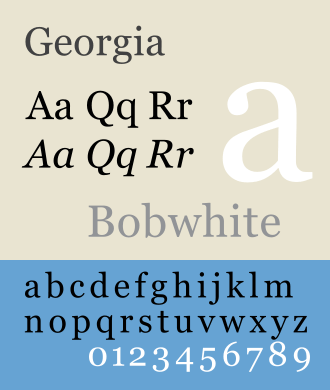 contoh font georgia -- sumber: wikipedia