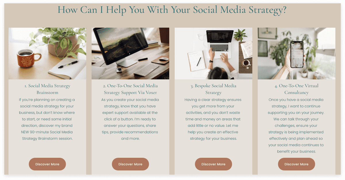 Online social media marketing portfolio by Elizabeth Harmon