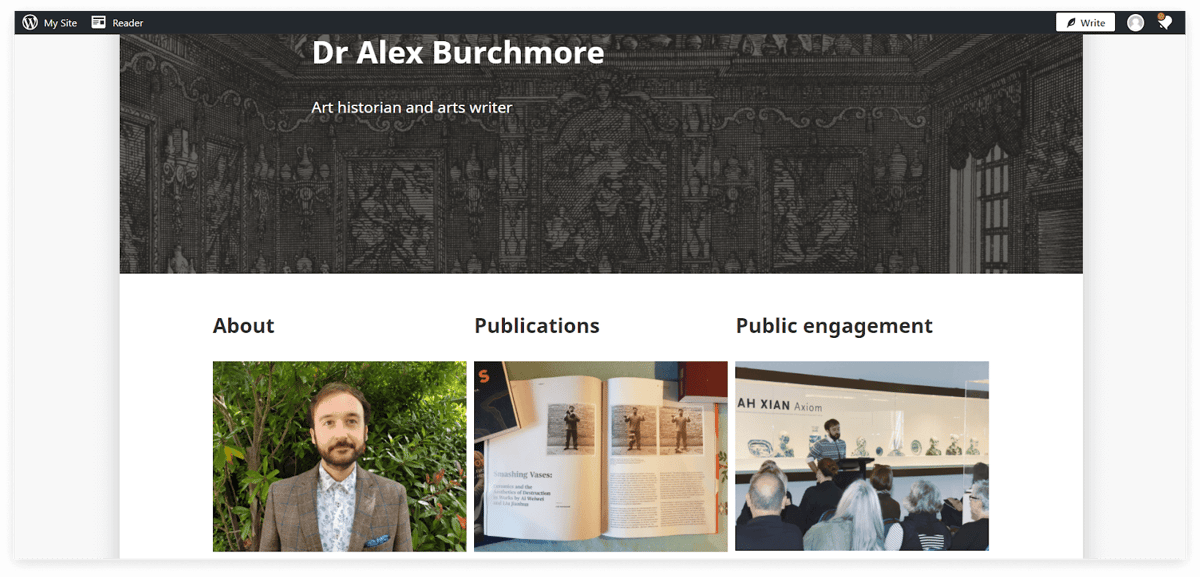 Teacher personal website by Alex Burchmore