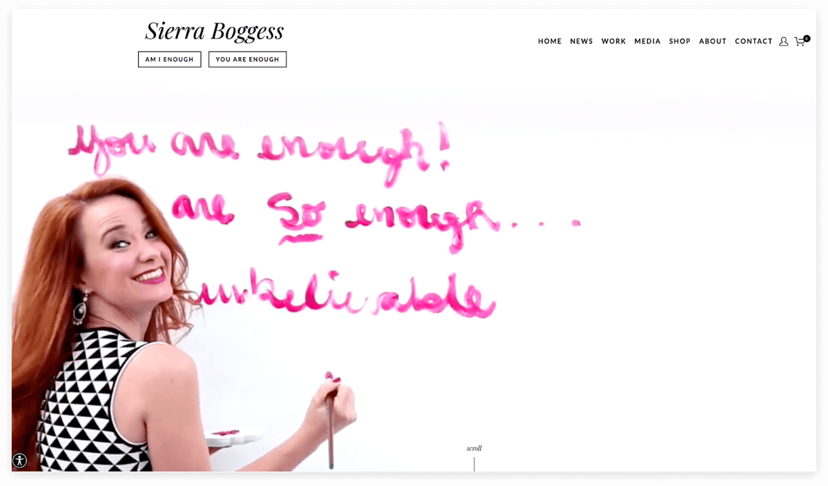 Acting portfolio website by Sierra Boggess