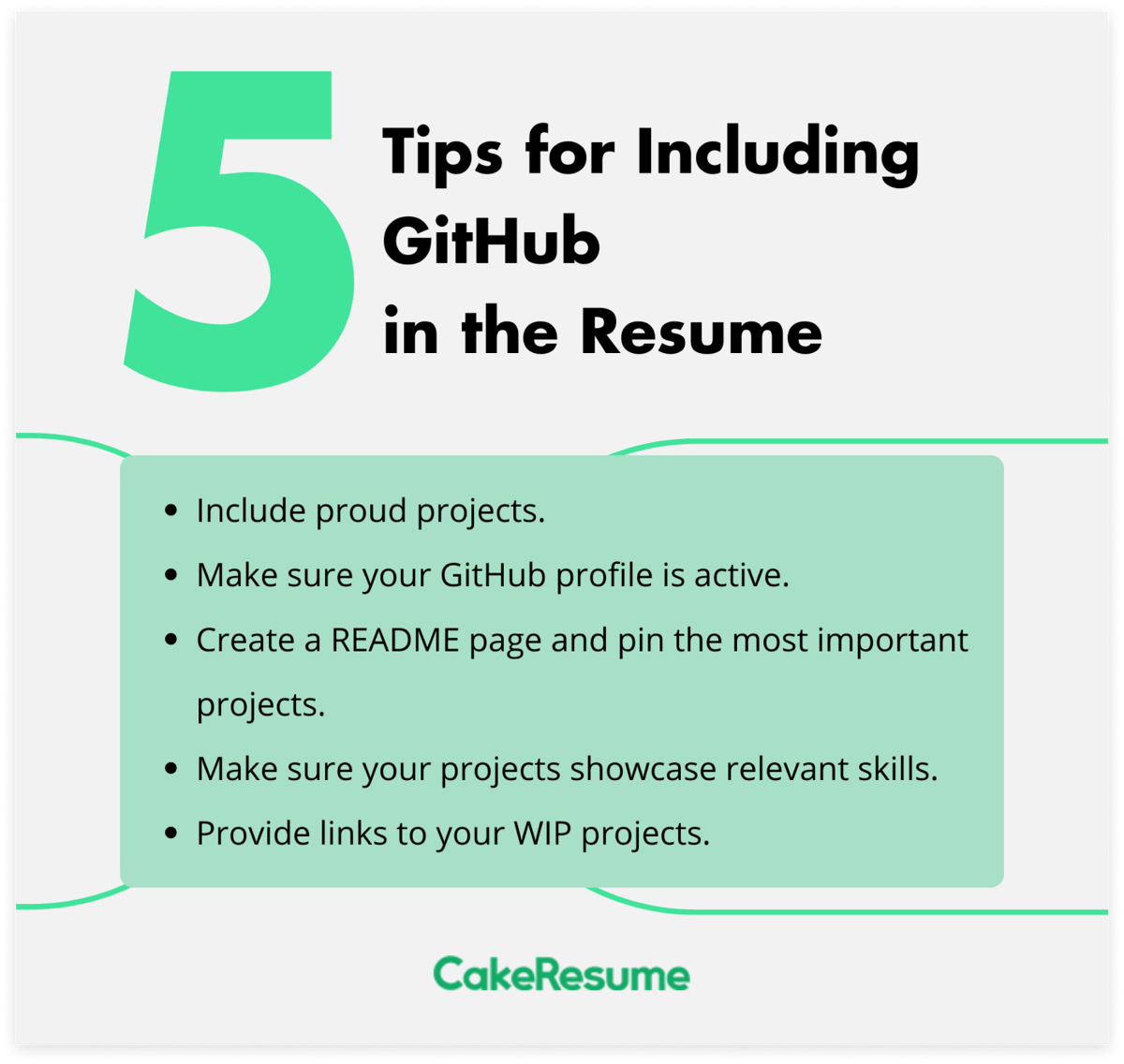 Github on resume tips