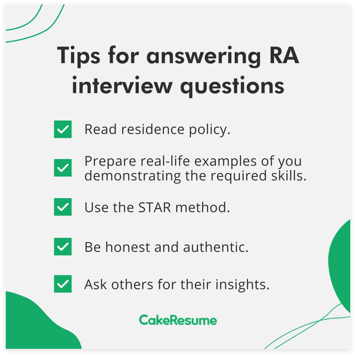 RA interview tips