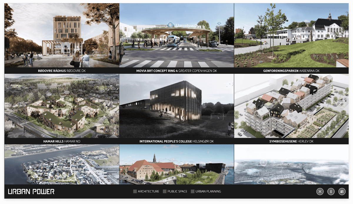 Online architecture portfolio website by Urban Power
