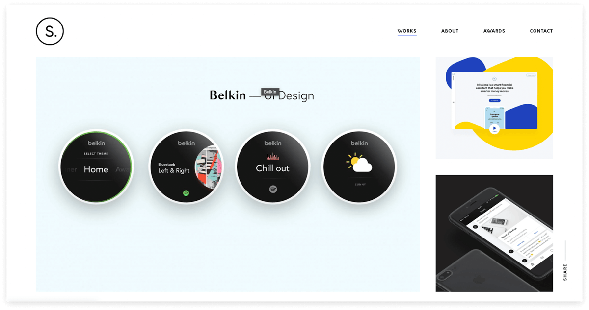UX/UI designer portfolio website by Stefan Hiienurm