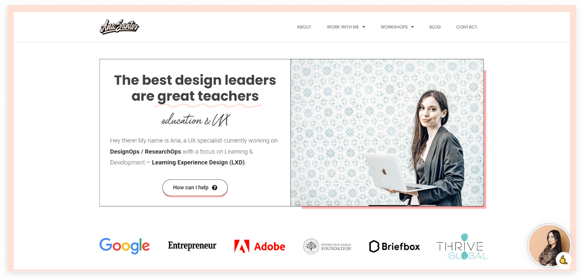 UX consultant personal website by Ana Santos